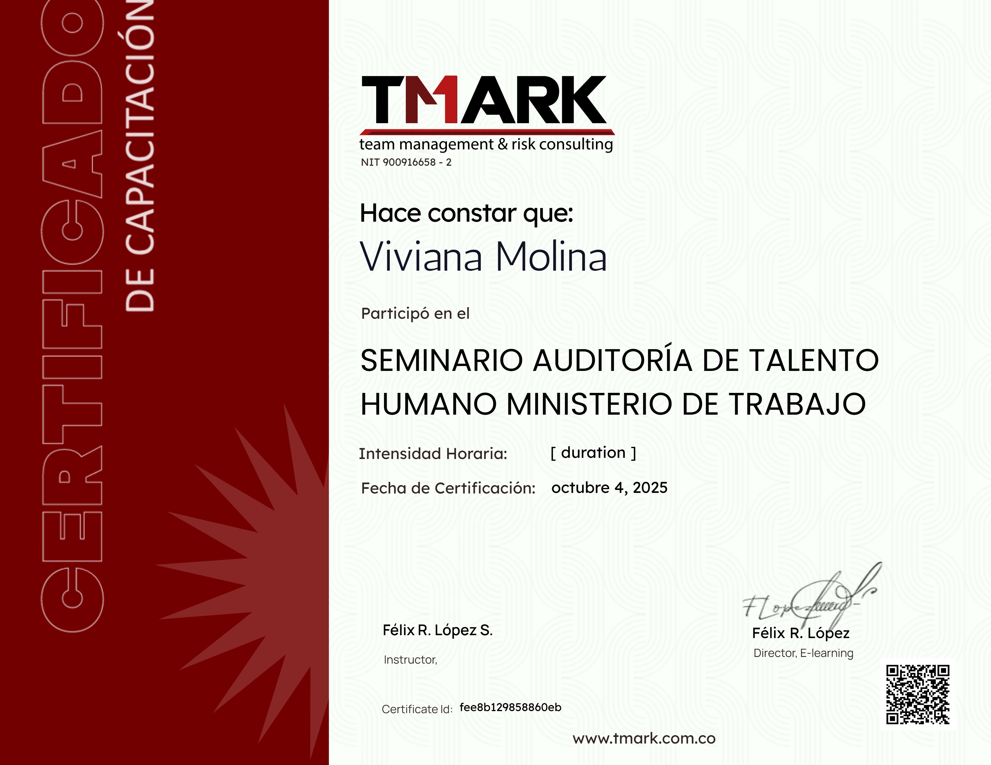 SEMINARIO AUDITORÍA DE TALENTO HUMANO MINISTERIO DE TRABAJO