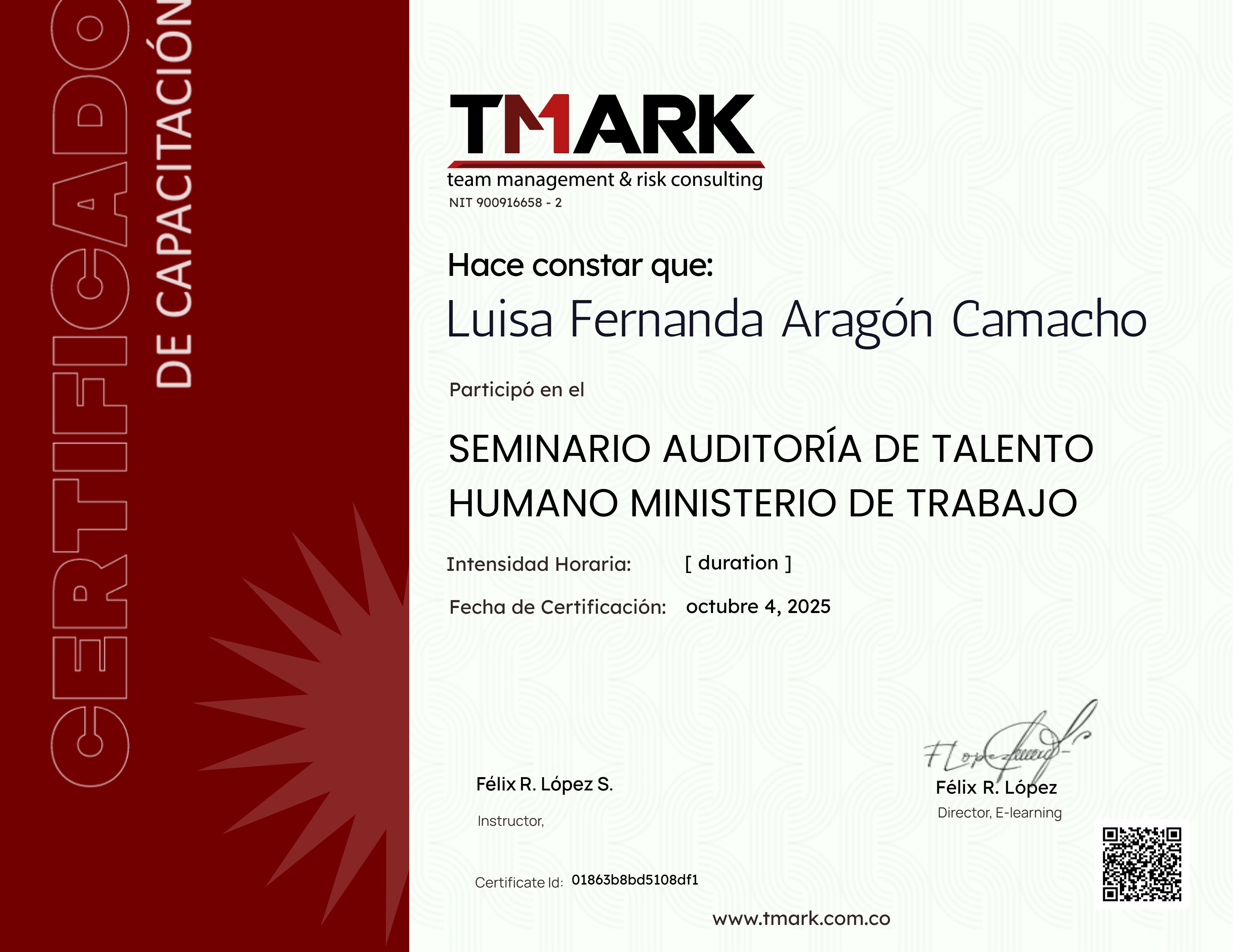 SEMINARIO AUDITORÍA DE TALENTO HUMANO MINISTERIO DE TRABAJO